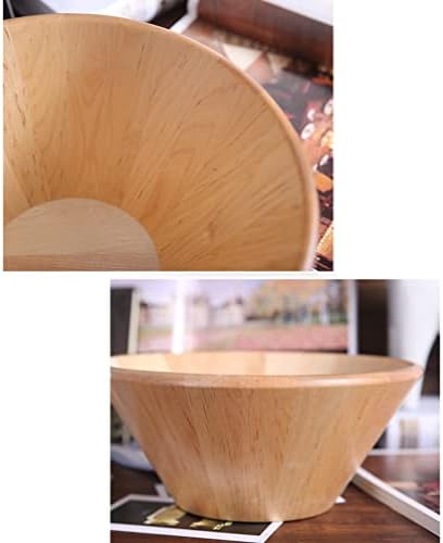 Дървена Сервировочная Купата на Hemoton за плодове или салати 28 см Дървена Салатница в Японски стил Селски Дървена Купа