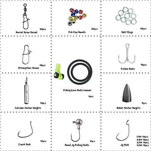 Набор от риболовни принадлежности pheanto, Състоящ се от една кука-куки, Подвижна кука, кука за дроп-шота, Тройна кука, Земи за заброса костур-куршум, на мига Fastlock, тежкотоварните завъртането-ключалки, Кутия за