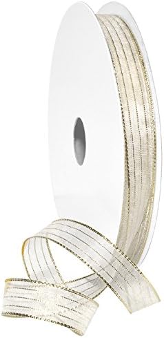 Лентата Morex Ribbon Harmony, метална, 5/8 инча на 50 ярда, черен / златен, Инв 1401.03/50-613
