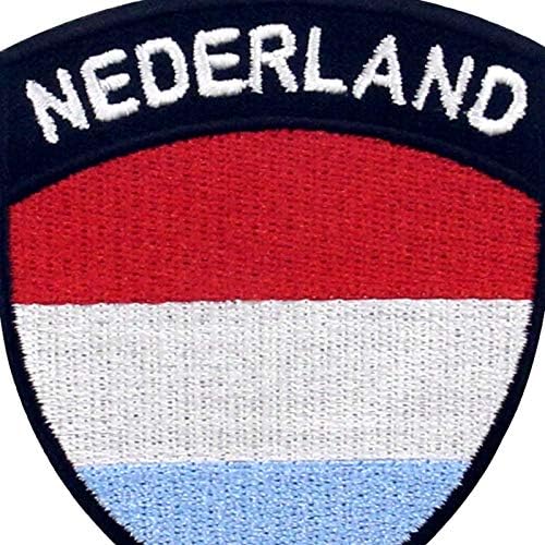EmbTao Холандия Нашивка с Флага на Холандия На Щита Бродирана Апликация на Желязо Пришитая Към Националната Эмблеме Холандия