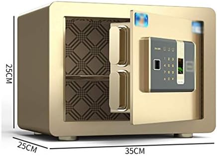 Сейф с парола на четец на пръстови отпечатъци WXBDD, Електронен Сейф Сигурността, Пред сейф за съхранение на пари в брой с сензорна глава на четец на пръстови отпечатъци (Цвят: черен)