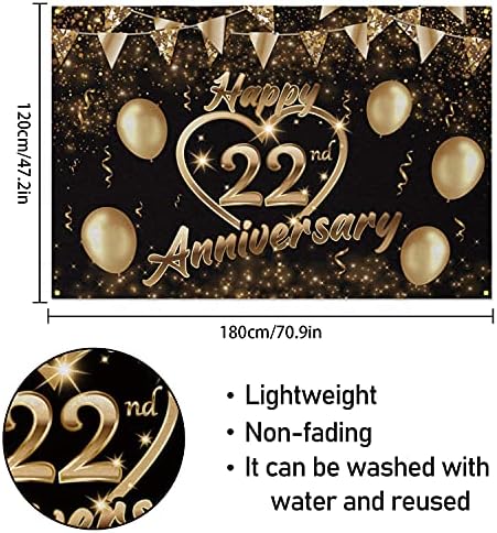 5665 Щастлив Фон за 26–та Годишнина на Банер Декор на Черно Злато - Блестящо Сърце на Любовта Щастливи 26 Години Годишнина от Сватбата Тематични Украси за Партита за Жени, Мъжки Аксесоари