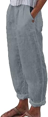 MIASHUI Дамски дрехи, панталони големи размери, дамски обикновена панталони, всекидневни широки панталони с еластичен ластик на талията, широки панталони от пухкав отвътре