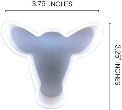 Силиконова форма за главата на кравата | Размер на 3,75 Ширина x 3,55дължина x .8В Дълбочина | Сладък Мычащая Крава | Дизайн на Малка Крава за Свежест, на Сапун, на Смола, на Свещи