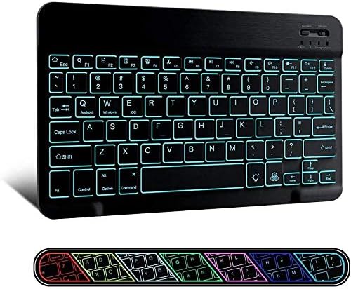 Клавиатура BoxWave е Съвместима с Energizer Energy 100 (2017) (Клавиатура от BoxWave) - Клавиатура SlimKeys Bluetooth - с подсветка, преносима клавиатура с удобен подсветка на задния панел - Черно jet black