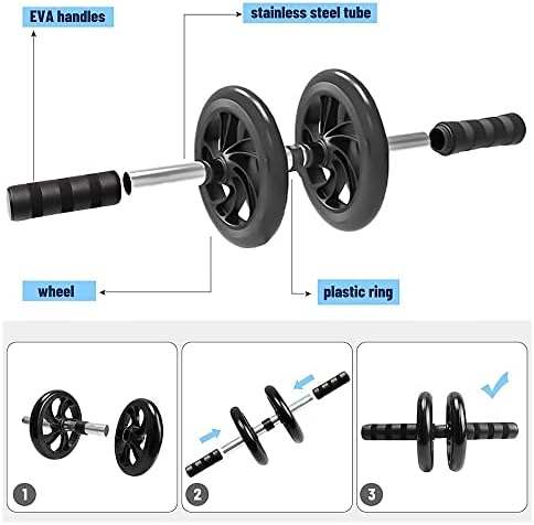 YTYZC Эспандеры AB Power Wheels Комплект Ролки За Укрепване на Ръчно Заснемане на Тренажор За Упражненията С Въже за скачане Домашен Фитнес Треньор