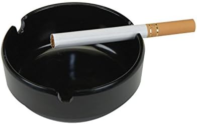 Жаден човек Носорог Fuma, Кръгла Пластмасова Настолен Пепелник за Цигари, Черен (Комплект от 4 броя)