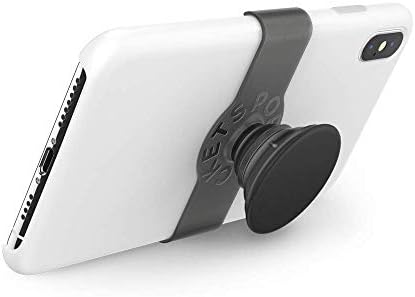 PopSockets: Нескользящая дръжка и поставка PopGrip Slide за телефон със сменен покрив за Силиконов своята практика iPhone X / XS Black Haze