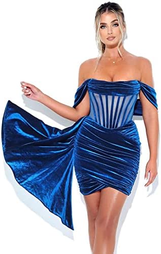 xinghaikuajing есенна къса пола с ръкави-мехурчета от млечен коприна на сини ивици, темпераментное рокля до средата на талията, дебнещ талията до гърдите, XS тъмно синьо