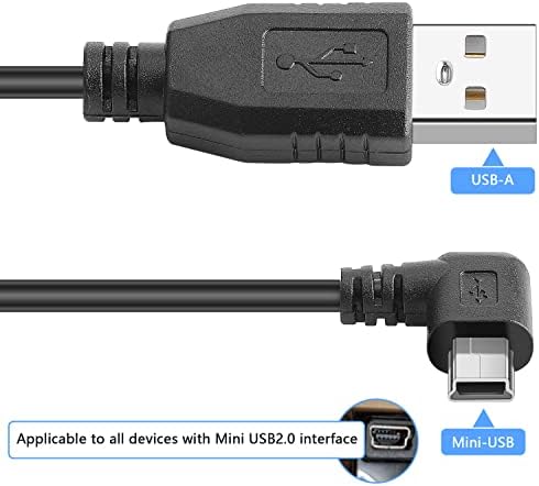 PASOW Mini USB Кабел за зареждане USB 2.0 A-Щекер за Mini-B Зарядно Устройство, Адаптер, Кабел за видеорегистратора Огледало за обратно виждане Cam Резервно Помещение (11,5 метра, прав ъгъл)