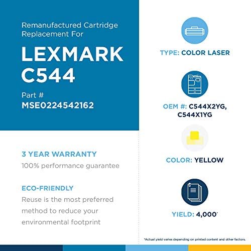 Марка MSE Рециклирана Касета за Lexmark C544/C546/X544/X546/X548 |Жълт|С много висок добив