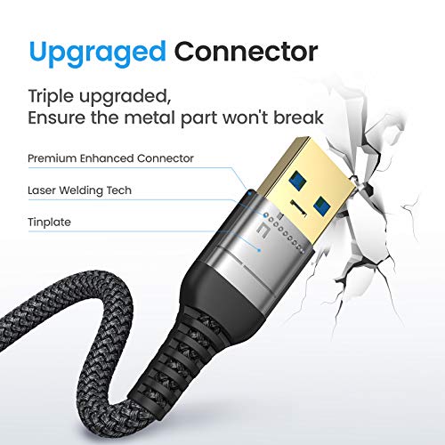 Удлинительный кабел AINOPE 3,3 Фута USB 3.0 Тип A за мъже и жени, Удлинительный кабел за високоскоростен Пренос на данни, Съвместим с USB клавиатура, мишка, флаш карам, Твърд диск-Черен