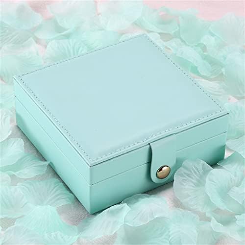 DANN Кутия за съхранение на бижута Квадратна Преносима Ковчег за бижута, изкуствена кожа, Пръстен, Гривна, Кутия за съхранение при пътуване (Цвят: E, размер: 12*12* 5 см)