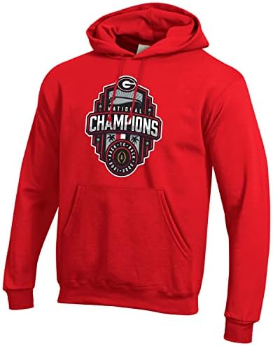 New World Graphics Официално Лицензирана Мъжки Hoody Georgia National Champs с качулка -Лого Champs успоредно-