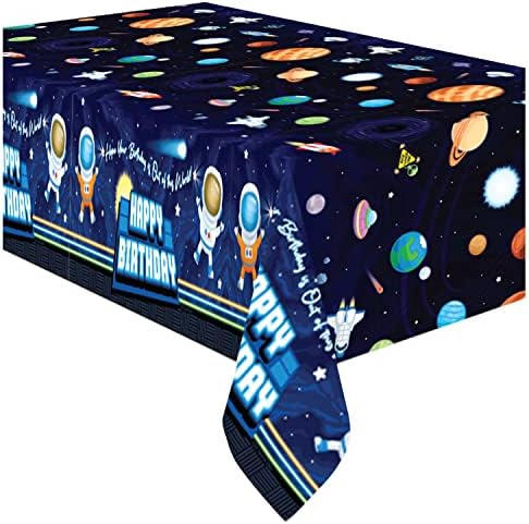 Покривката Съкровища, дарени от космически пространства - Опаковка от 2 покривки за Галакси 54 x 108 инча - Украса за парти в космоса - Покривката на Галакси - Декорации за космически рожден ден - Аксесоари за космически