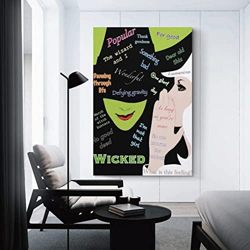 Стенни Плакати Wicked 2003 Бродуейския мюзикъл Плакат, Плакати на филми, Стенни Художествени Картини, Платно, Стенен Декор, Домашен Интериор, Интериор за Дневната, Естетически 08x12 инча (20x30 см), Без рамка