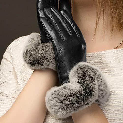 TREXD Дамски Кожени Ръкавици с Докосване на екрана Дамски Топли Зимни Ръкавици За шофиране