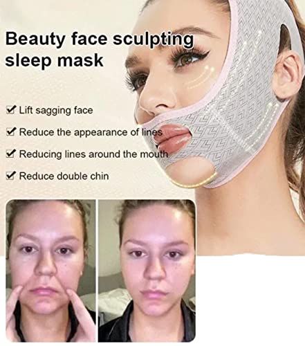 Маска за сън Beauty Face Sculpting, 2023 Нов Редуктор на Двойна Брадичка, за Многократна употреба на Маски За лице, Оформяйки V-Образна линия, V-образен Маска за Отслабване лице за лицето и линията на брадичката, Отразител