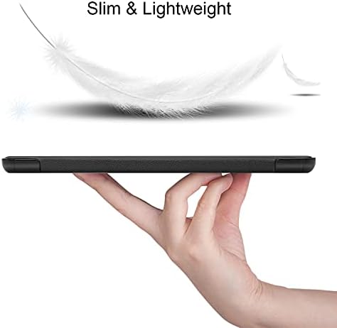 за Galaxy Tab A7 Lite 8,7-инчов 2021 трислоен калъф-поставка от изкуствена кожа отпред и PC отзад За целия корпус, флип-надолу капака на таблет Samsung Galaxy Tab A7 Lite 8,7SM-T220/SM-T225 (черен)