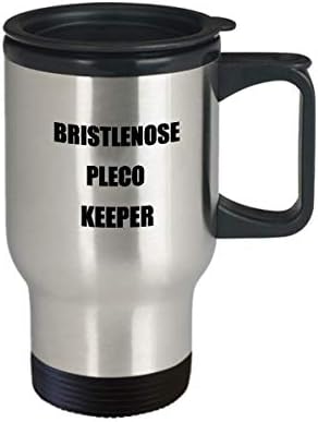 Bristlenose Pleco Keeper 14 унции Изолирано Пътна Чаша за Кафе Чаша Със Забавна Рибата Подарък За Мъже и Жени, Любители на Домашни Любимци