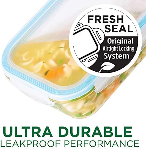 Стъклен контейнер за съхранение на хранителни продукти locknock Purely по-Добро с капак за освобождаване на пара, целогодишно, 22 грама, прозрачен