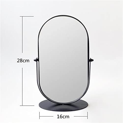 WODMB Огледало за грим Метално Огледало Тоалетен Огледало за Баня, Огледало за грим Огледало на масата Огледало за баня (Цвят: черен размер: Един размер)
