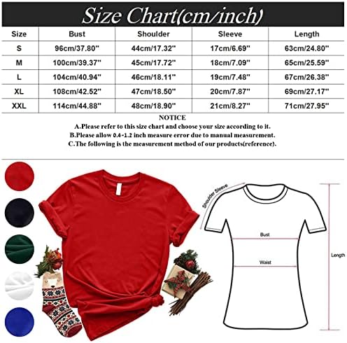 Футболна Тениска на Жените 2023 Тениски С Къс Ръкав Тениски С Кръгло деколте Коледни Върховете Ежедневни Дамски Блузи Обикновена