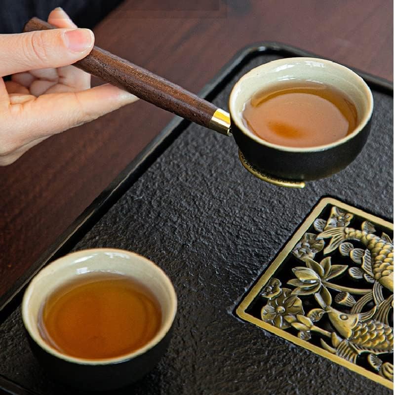 HOUKAI Шест Мъж за Кунг-фу Чаени Аксесоари Абанос Твърдо Дърво Чаена Церемония Инструмент За приготвяне на Чай Скоба Игольчатая Лъжица (Цвят: A)
