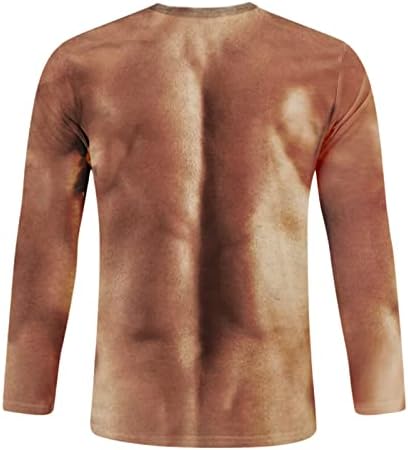XXBR Мъжки тениски Solider с дълъг ръкав, улични тениски с 3D цифрово принтом мускулите, Забавни вечерни Костюми, тренировочная тениска