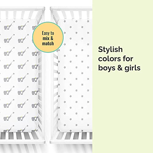 Чаршаф за бебешко креватче - Мека чаршаф за легло от органичен памук - Джърси - Подарък за бебе - Кърпи за яслите за момчета + Има момичета - Декор за детска стая - Подхо