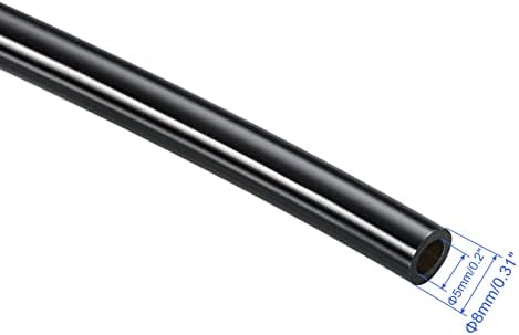 Пневматична тръба M METERXITY - Полиуретаново Маркуч за въздух на компресора, използва се за пренос на въздух в воздуховоду (8 mm OD 5 мм ID, 16 фута, черен)