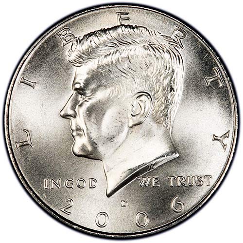 2006 D Сатинировка Kennedy Half Dollar Choice Не Циркулиращата монетен двор на САЩ