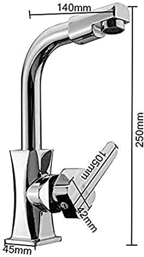 Смесители Смесители, смесител за кухня с въртящ се на 360 градуса чучур, смесител за мивка от полиран месинг, монтирани на бортике смесител за мивка с една дръжка