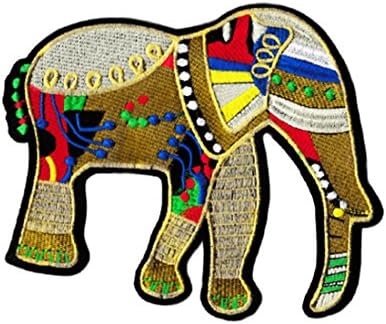 Красива нашивка на Риза с Бродерия под формата на тайландски Индийски Слон XXL 22 см - Готини ленти - Hoody - Яке - Чанта - Девчачья