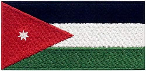 Нашивка с иорданским флага EmbTao, Бродирани Аппликацией Национален Морал, Пришитая Желязо към йорданската Эмблеме