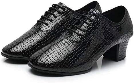 YKXLM Мъжки и Дамски Стандартна обувки за практикуване на латински танци, Професионален Мъжки обувки За балните танци, Обувки за изказвания в стил Джаз, Танго, Валс, Модел на NJB-Червен