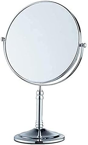 Тоалетно Огледало, Огледало за грим, Десктоп Двустранно огледало с 3-кратно увеличение, Козметично огледало със завъртане на 360 °, Огледало за Баня, Преносимо Малко огледало, Огледало за домашно тоалетна масичка (Цвят: