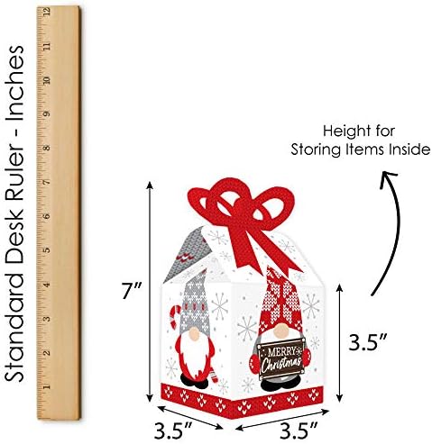 Коледни Джуджета Big Dot of Happiness - Квадратни Подаръчни кутии за подаръци, Кутии за Бантов за празнични партита - Комплект от 12