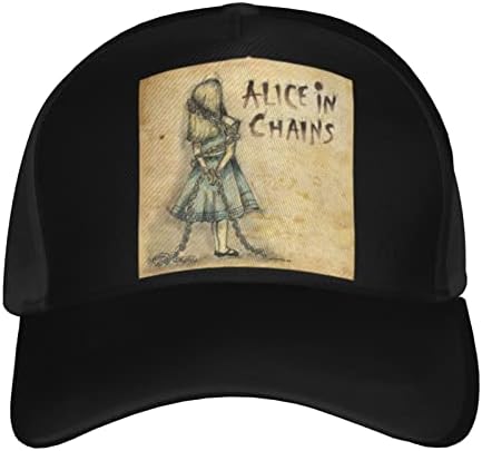 Alice Rock in Music Chains Band Готина бейзболна шапка на Жените за Мъже с Регулируем Размер за Тренировки, Джогинг и активен отдих По всяко време на Годината Черна