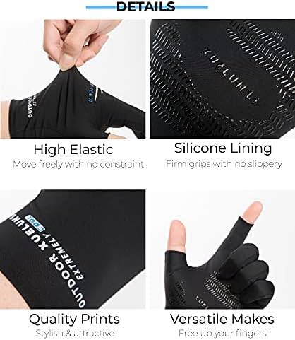 UPF 50+ Магически Охлаждащи бързо съхнещи Унисекс Ръкавици, Ръкавици Без пръсти, Ръкавици без Два Пръста