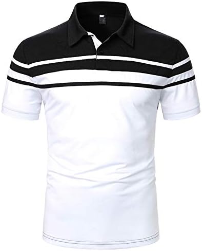Мъжка риза NEARTIME Класическа в памучна риза с къси ръкави, с къси ръкави и ревери свободно намаляване на удобен лоскутный топ