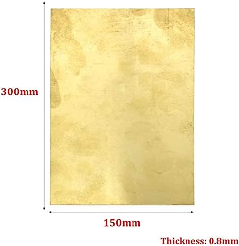Медни листа фолио YIWANGO от меден лист, Метал месинг с Дебелина 0,8 мм x дължина 300 мм, 1 бр., медни листове от месингова плоча с дебелина 100 мм (размер: 150 мм)