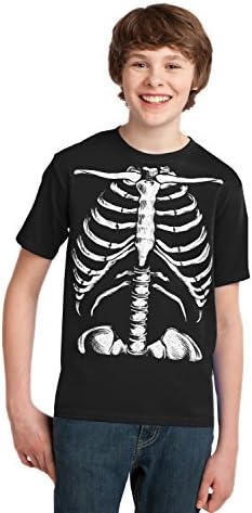 Младежка Тениска с изображение на Скелета на Гръдния кош | С Гигантски Принтом, Новост, Костюм За Хелоуин