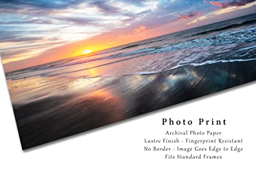 Крайбрежната фотография, Принт (без рамка), на живописния Образ на изгрева на слънцето над плажа на остров Хилтън-Ръководител, Южна Каролина, Стенно изкуство в океа?
