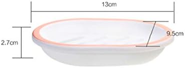 Сапун ястия Cabilock 1 бр Пластмасова Поставка за Сапун с една вълнообразна Източване на препарат за съдове Практически Поставка за Сапун в Банята за Домашна употреба в Банята (Розов)