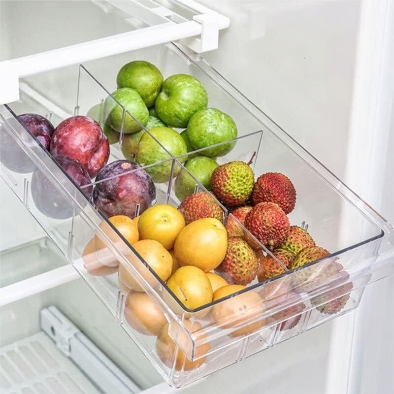 Кутия за хладилник с Пластмасов Прозрачен Органайзер за хладилник, чекмеджето под Рафта, стойка за рафтове за Кухнята, за Съхранение на плодове, Кутия за съхранение на продукти 23.4.29 (Цвят: кутия за яйца)