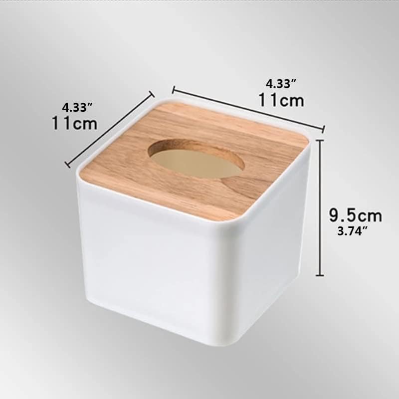 SDGH Творчески Дървени кутии за салфетки Здрава Хартиена кутия в изчистен стил Квадратна кутия за салфетки (Цвят: E, размер: 4,33x4,33x3,74 инча)