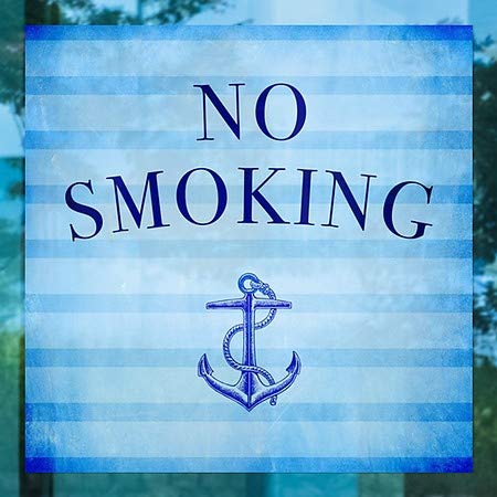 CGSignLab | Прозрачен Прозорец стикер Не на тютюнопушенето-морската ивица | 24 x 24