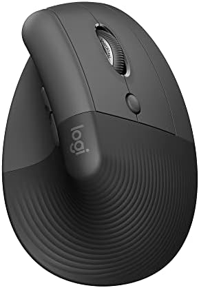 Logitech Повдига вертикално с Ергономична мишка, Безжична, Bluetooth или Logi Болт USB-приемник, Тихи движения, 4 бутона и Повдига Лявата Вертикална Ергономична мишка, за левичари, безжична, Bluetooth или Logi Болт