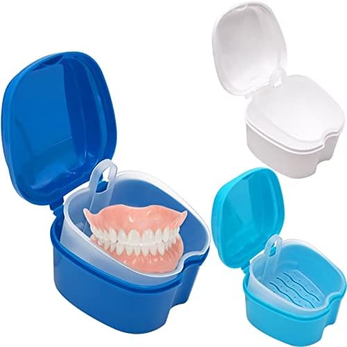 WICKET NUGROHO Кутия за Банята За зъбни Протези, Органайзер, Кутия За Съхранение на Вставных на Зъбите с Извънбордов Мрежесто Контейнер, Калъфи За Почистване на Зъбите, Ку
